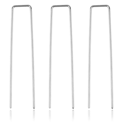Landscape Staples - Heavy Duty 11 Gauge Galvanized U-Shaped Sod Pins for Weed Barrier and Landscaping
