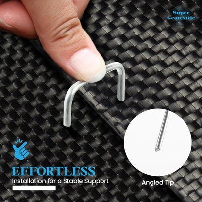 Landscape Staples - Heavy Duty 11 Gauge Galvanized U-Shaped Sod Pins for Weed Barrier and Landscaping