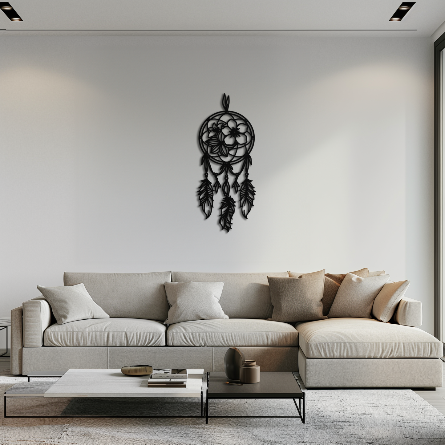 Dreamcatcher Metal Wall Art - Boho-Inspired Steel Wall Decor - KAF113