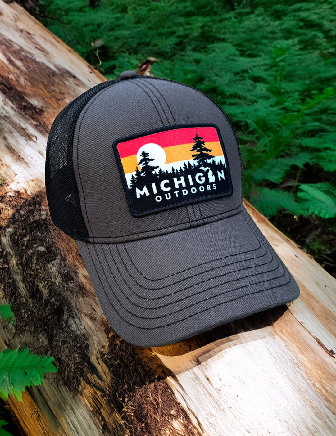 Tree Line Trucker Cap - Gray