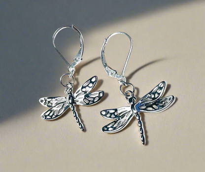 Dragonfly Silver  Earrings/Bug Earrings/Nature Earrings