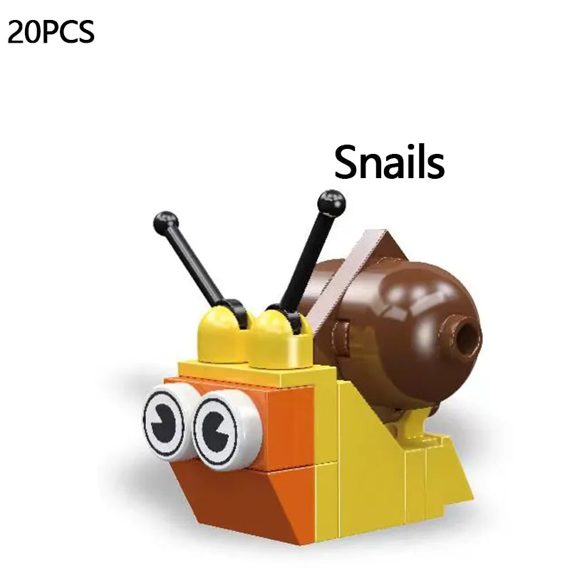 MEACAOFG Mini Insect Series Building Block Ladybug Dragonfly Butterfly Snail Wasp Mantis Beetle Bricks Toys Christmas Gifts For Children