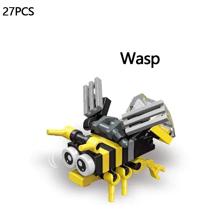 MEACAOFG Mini Insect Series Building Block Ladybug Dragonfly Butterfly Snail Wasp Mantis Beetle Bricks Toys Christmas Gifts For Children