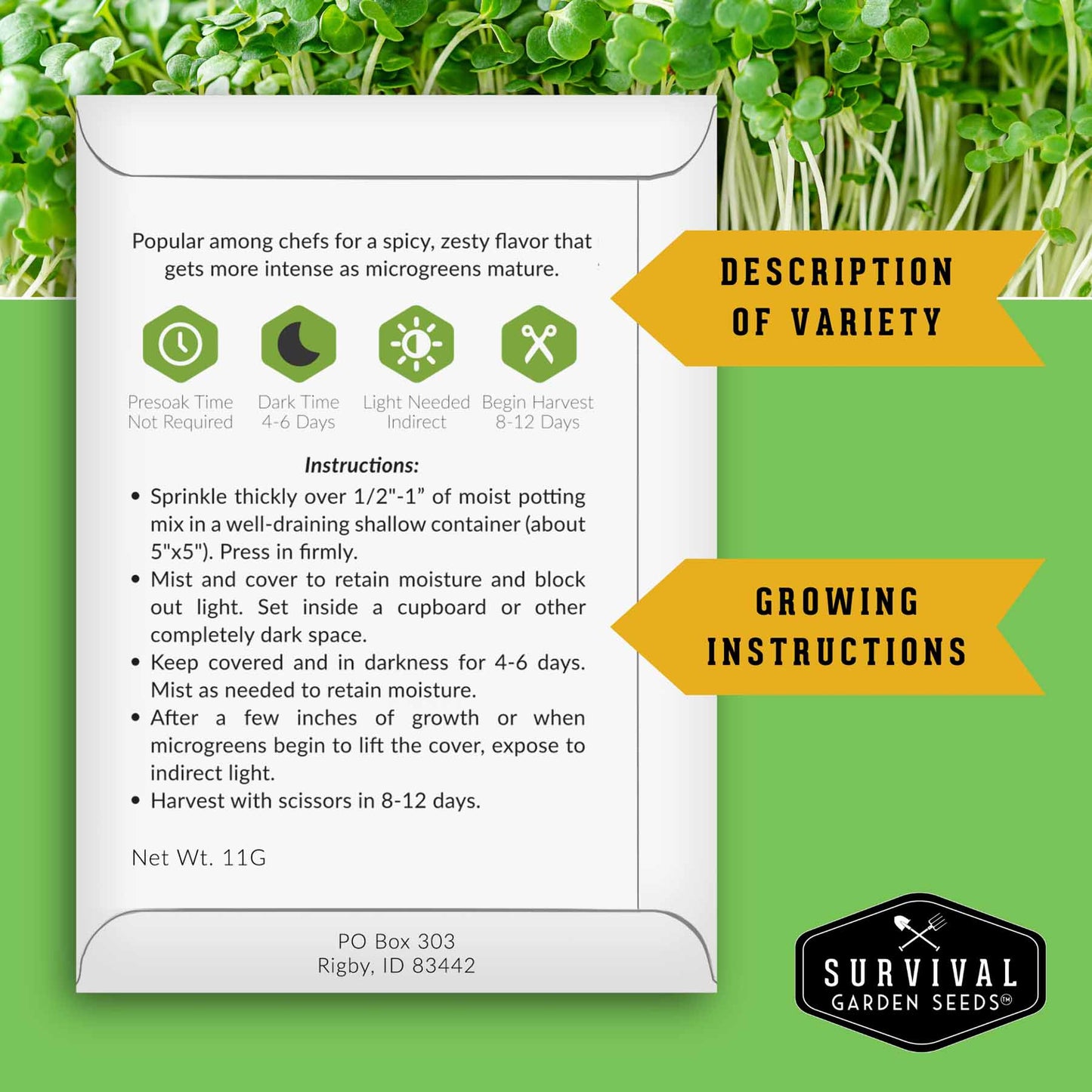 10-Variety Heirloom Microgreen Seed Pack – Non-GMO Seeds for Indoor Growing, Sprouting & Year-Round Nutrition