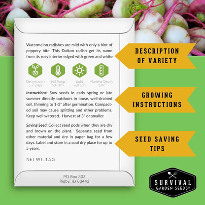 Rare Exotic Vegetable & Fruit Seeds – 6 Variety Heirloom Pack with Romanesco Broccoli, Watermelon Radish, Lemon Cucumber, and More