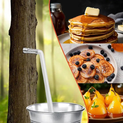 Spiles for Maple Syrup 4 Set Portable Trunk Faucet for Syrup Tree Sap Collection Drill Bits Steel Maple Tree Taps Spiles with
