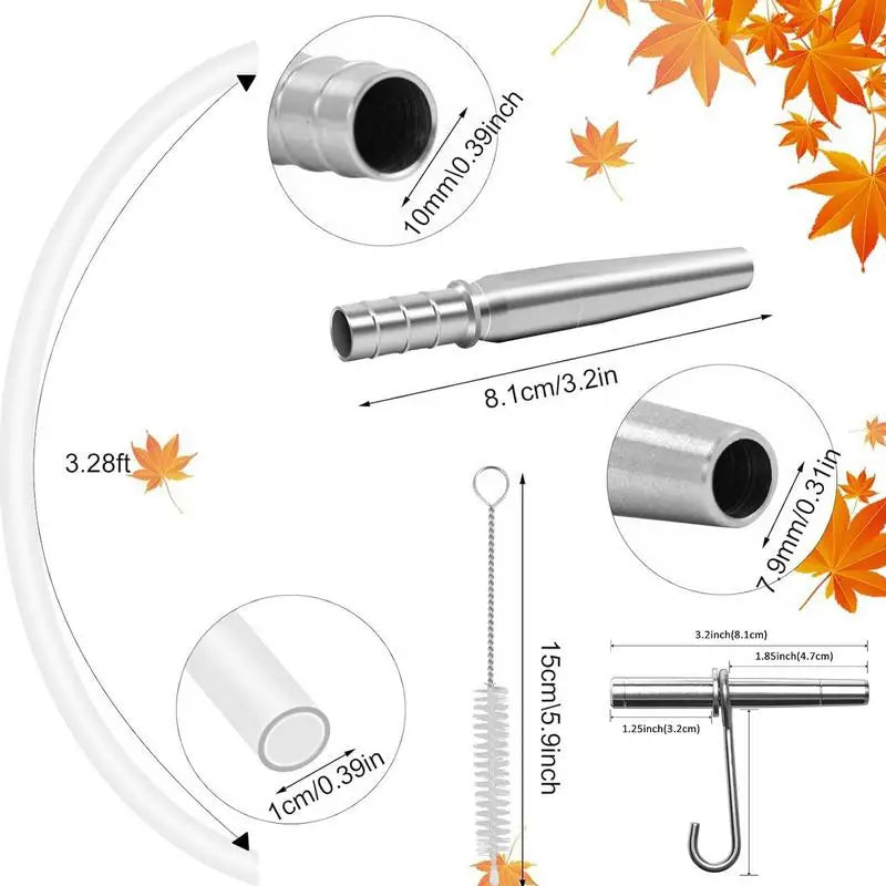 Spiles for Maple Syrup 4 Set Portable Trunk Faucet for Syrup Tree Sap Collection Drill Bits Steel Maple Tree Taps Spiles with