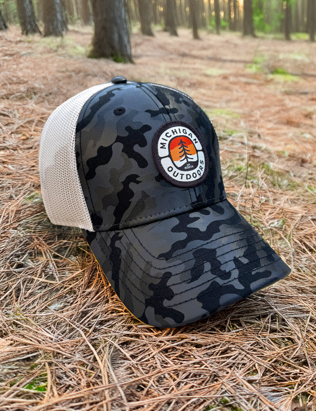 Tree Badge Trucker Cap - Black Camo