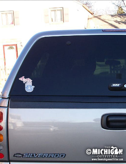 Yoga Hand - 4" Michigan Sticker