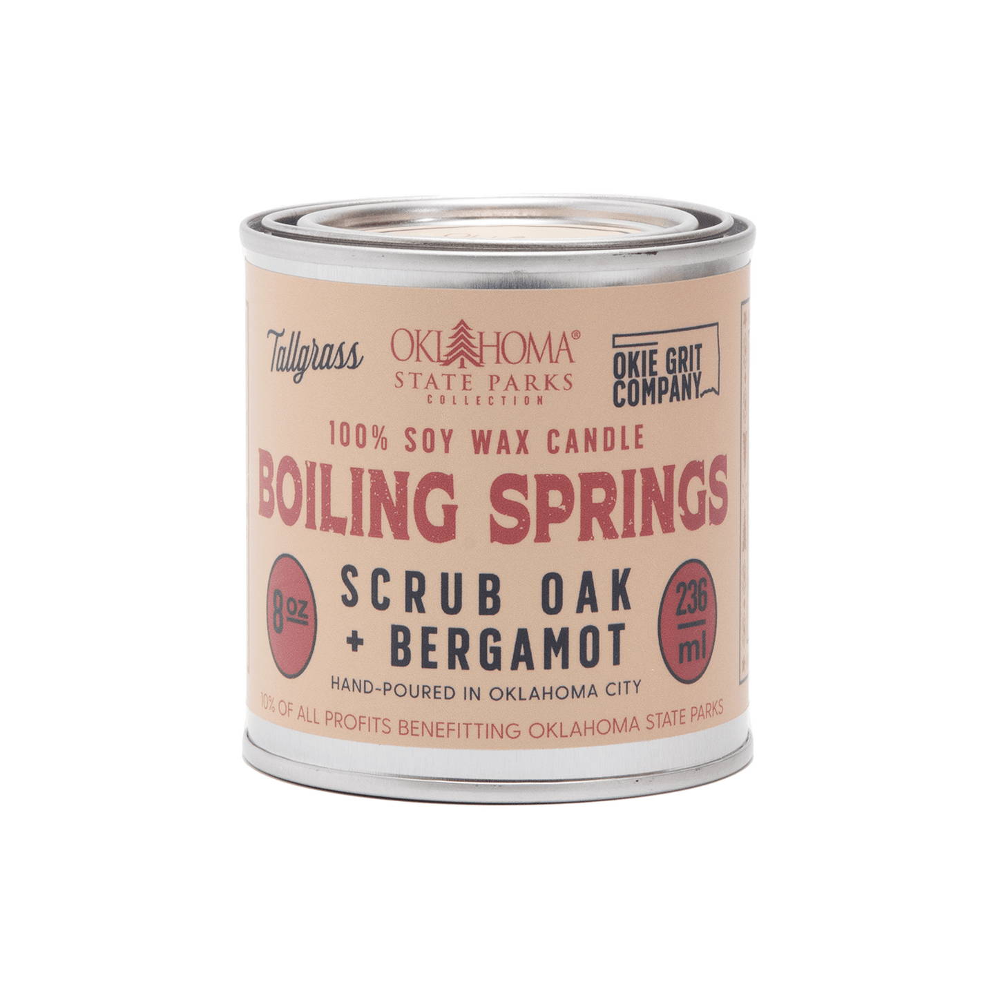 Boiling Springs: Scrub Oak + Bergamot Soy Wax Candle