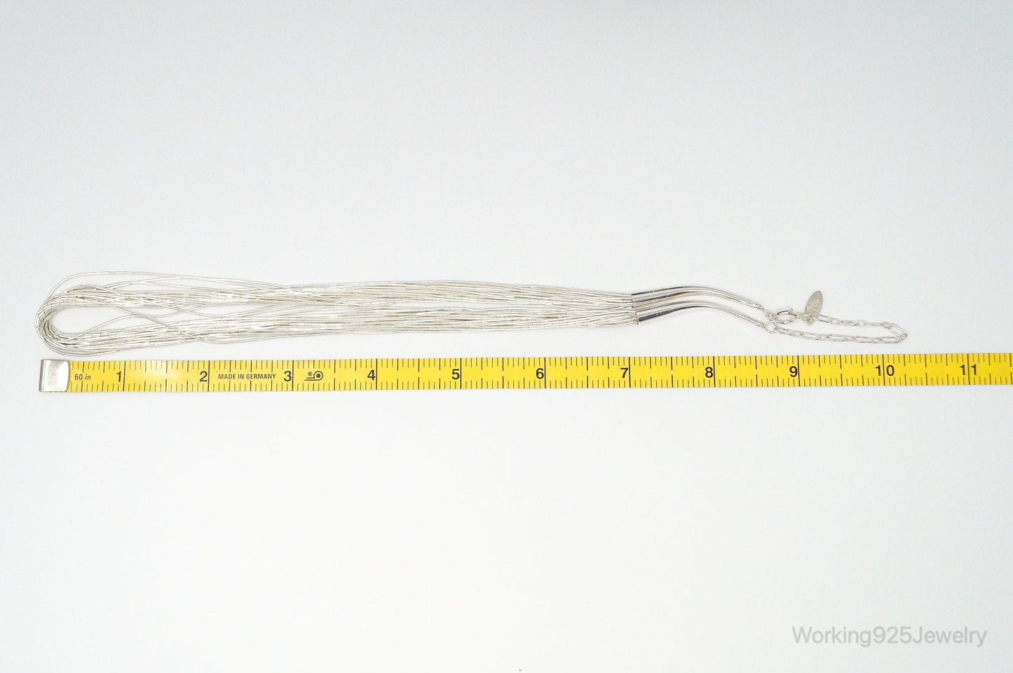 Vintage Native American Running Bear Shop Sterling Silver Bead Necklace