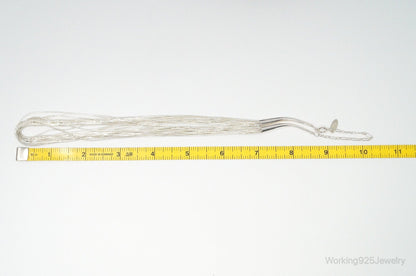 Vintage Native American Running Bear Shop Sterling Silver Bead Necklace