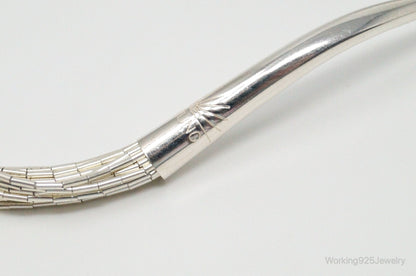 Vintage Native American Running Bear Shop Sterling Silver Bead Necklace