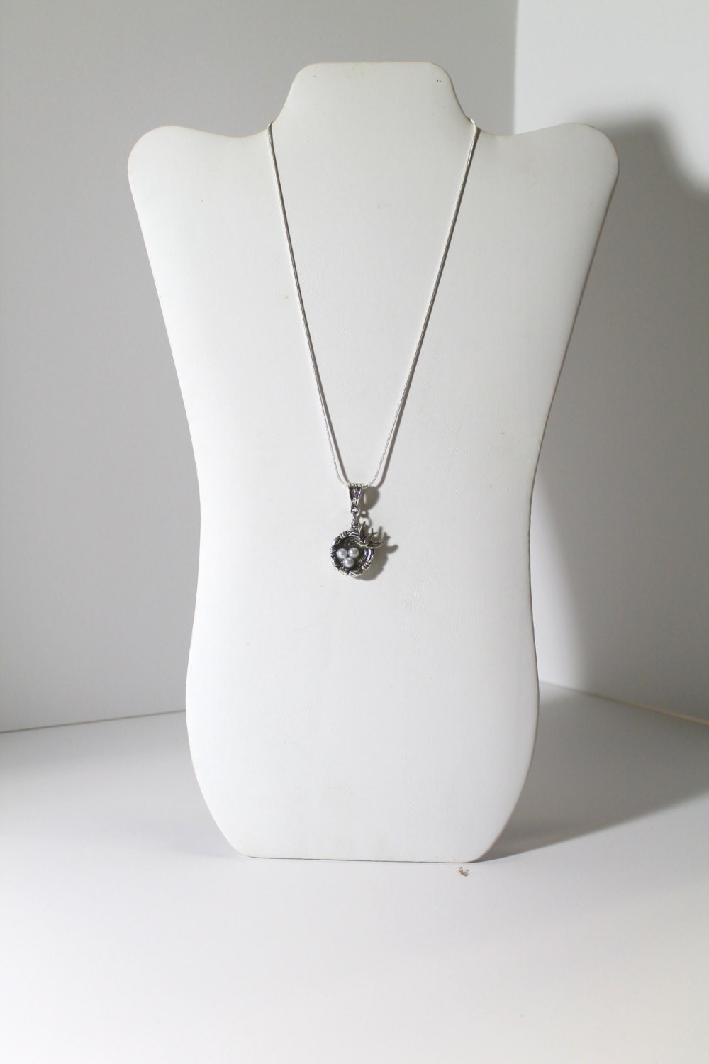 Mama Bird and Nest Pendant on Silver Chain, Gift For Her, Valentines Gift, Girlfriend Gift, Gift For Mom, Bird Nest, Caretaker Gift