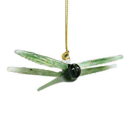 Egyptian Glass Dragonfly Ornament - Green
