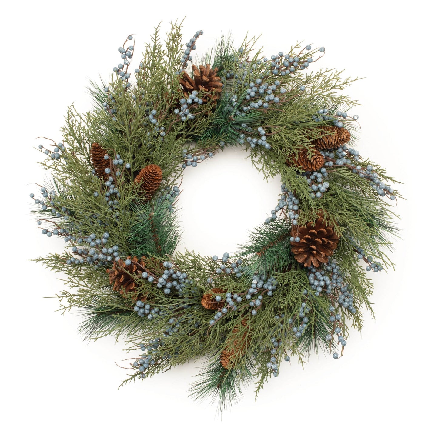 Juniper and Pincone Mixed Pine Wreath | 24''
