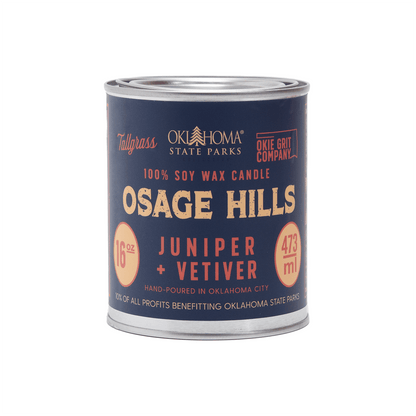 Osage Hills: Juniper + Vetiver Soy Wax Candle