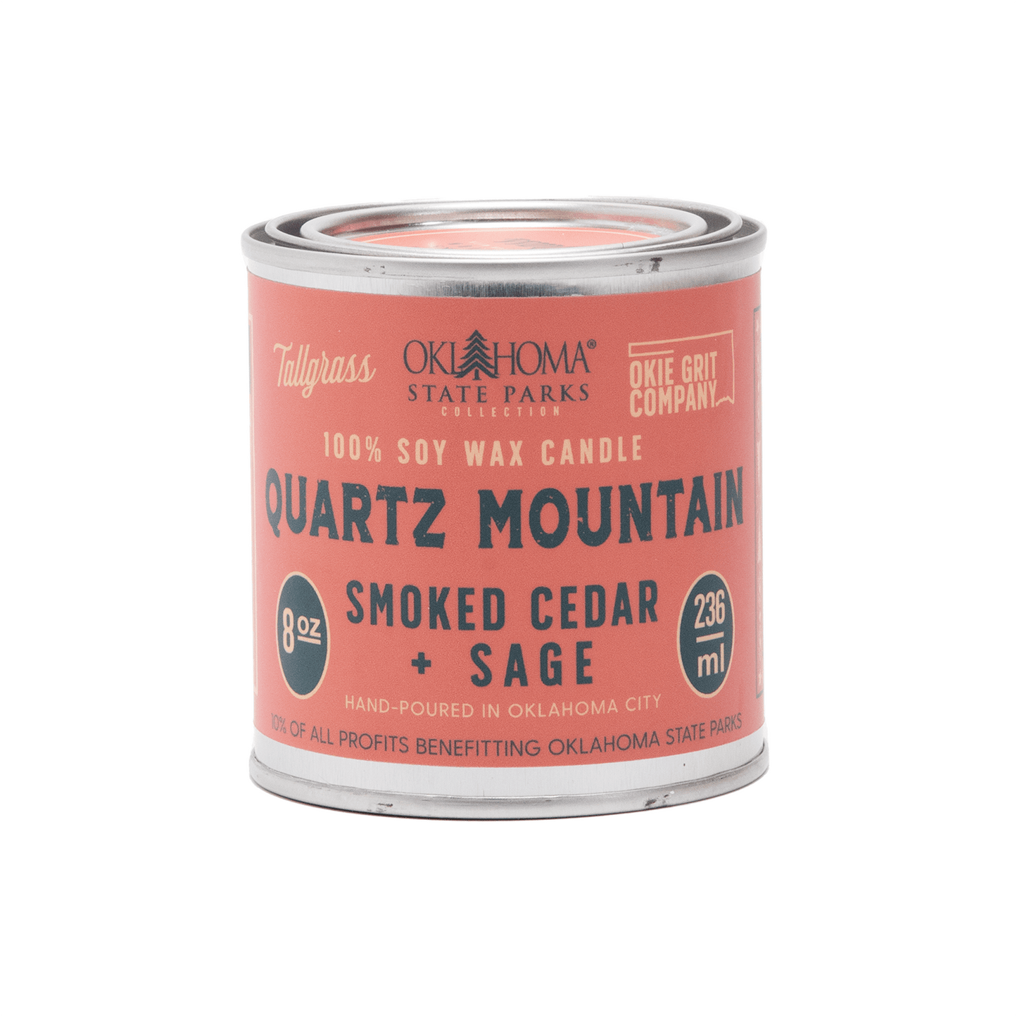 Quartz Mountain: Smoked Cedar + Sage Soy Wax Candle