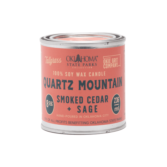Quartz Mountain: Smoked Cedar + Sage Soy Wax Candle