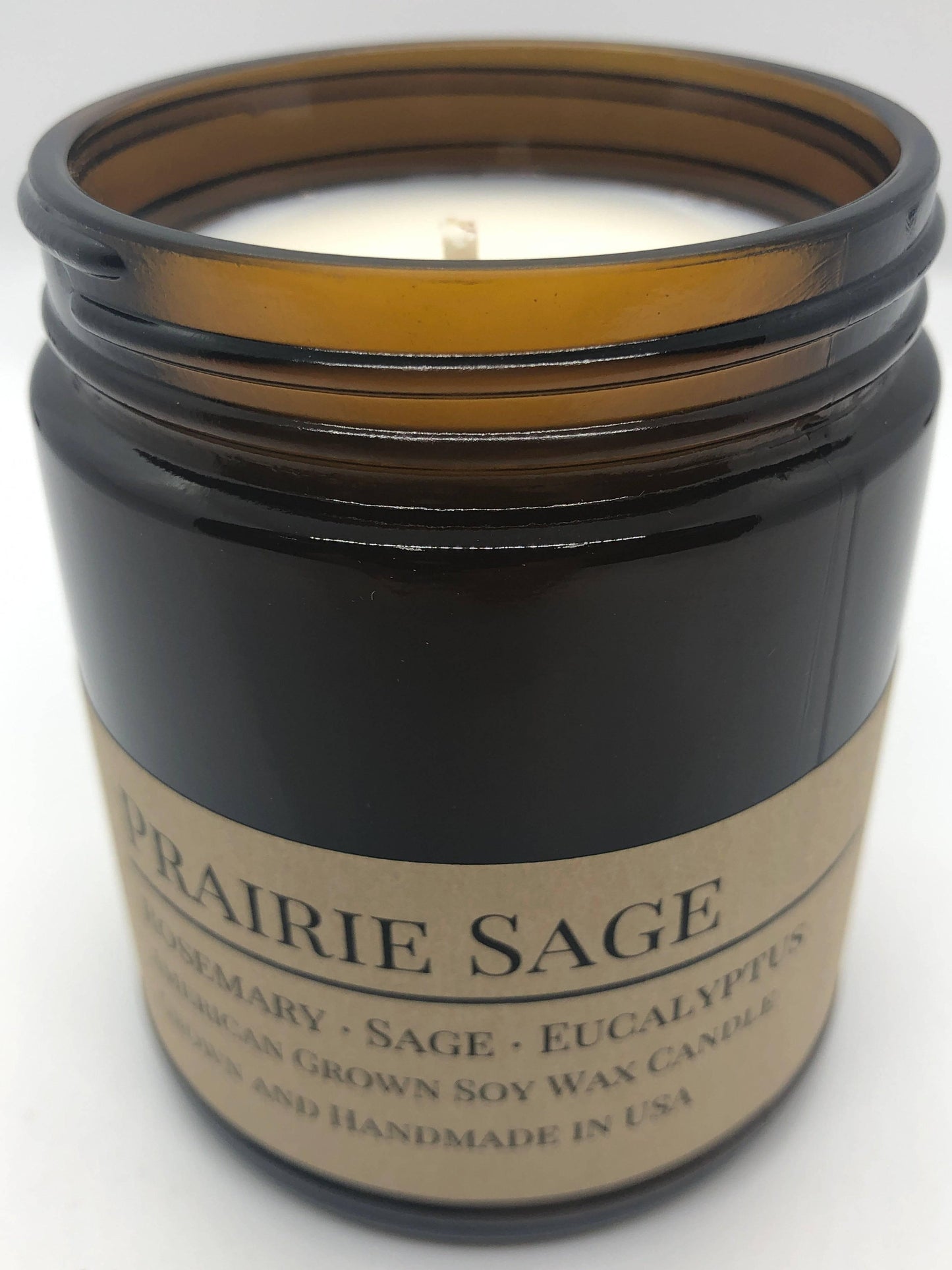 Prairie Sage Soy Wax Candle | 9 oz Amber Apothecary Jar