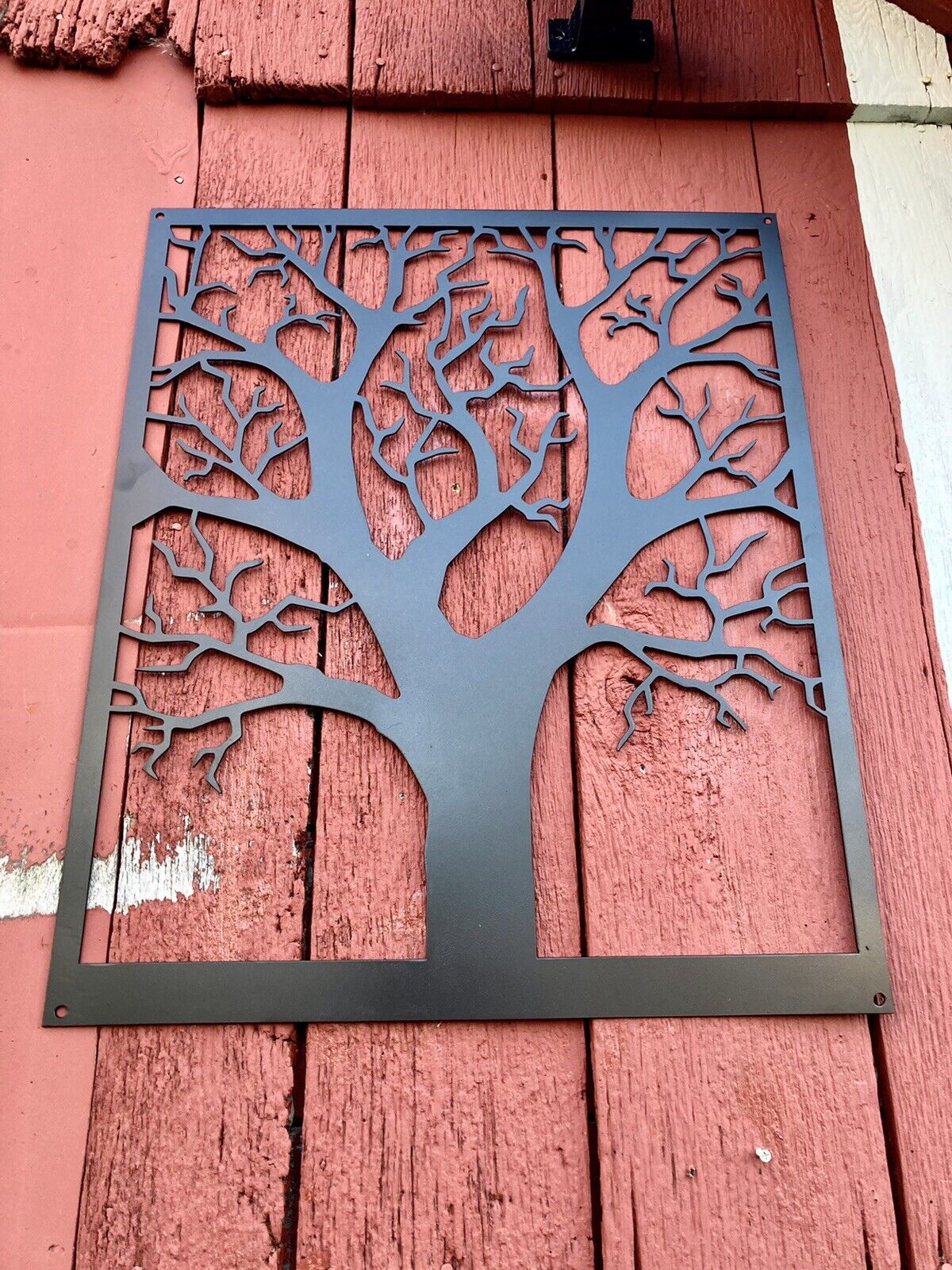 Steel Farmhouse Burr Oak Tree Wall Art