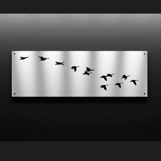 Steel Flock of Geese Sign | Wall Art