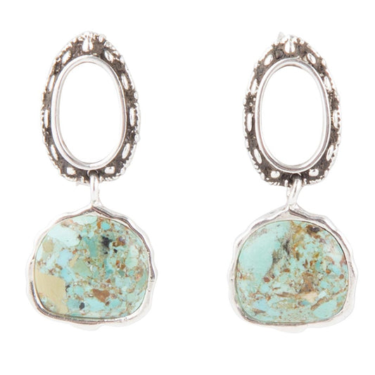 Sterling Silver Blue Turquoise Drop Earrings