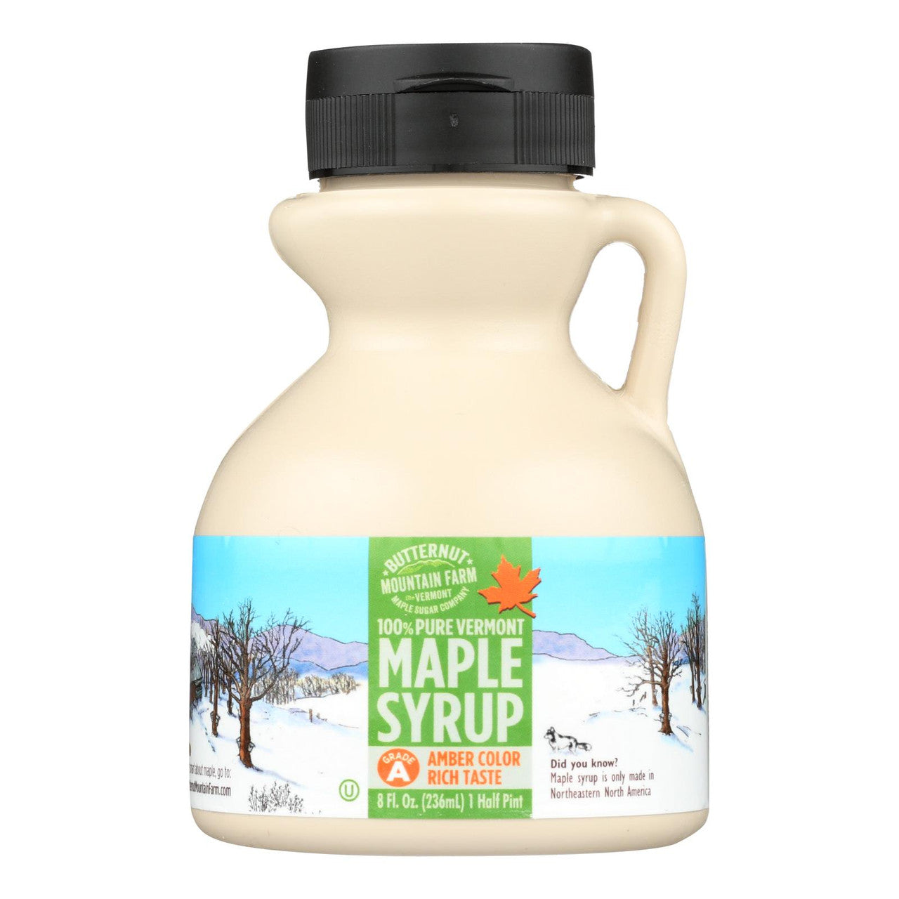 Vermont Maple Syrup Grade A Amber Color Rich Taste - 1/2  Pint Plastic Jug