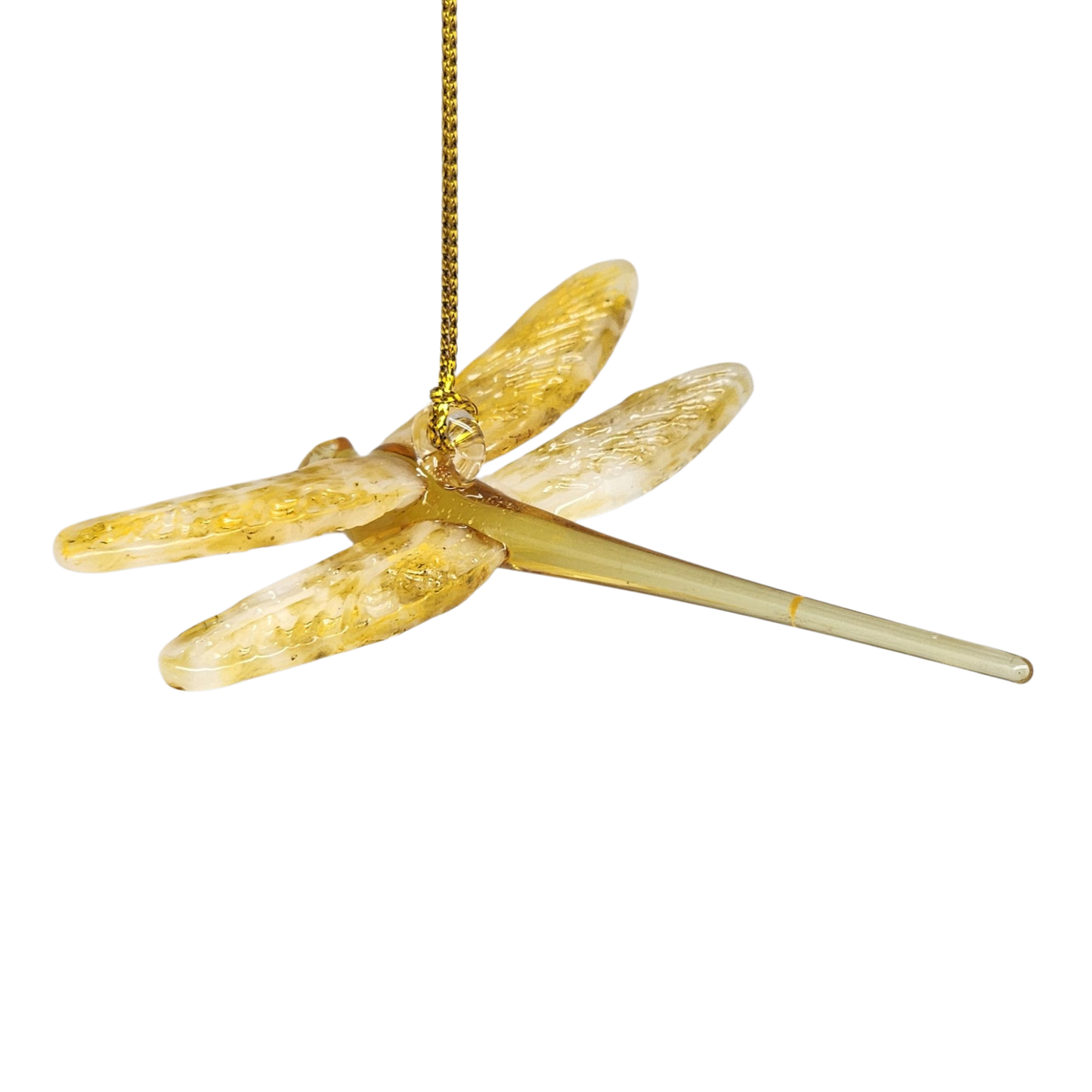 Egyptian Glass Dragonfly Ornament - Yellow