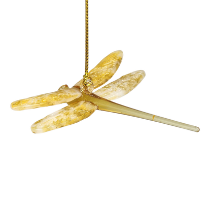 Egyptian Glass Dragonfly Ornament - Yellow