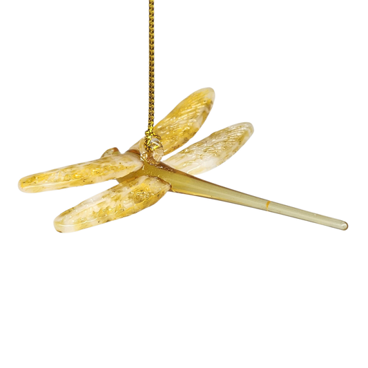Egyptian Glass Dragonfly Ornament - Yellow