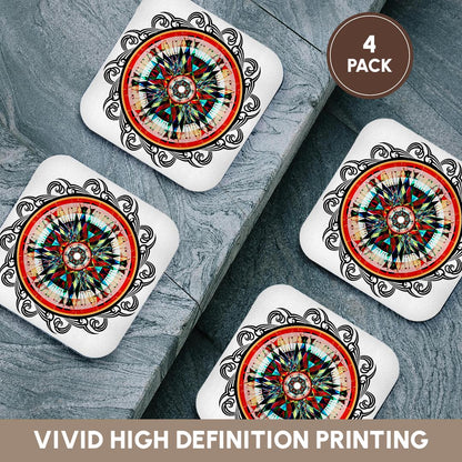 3dRose Perkins Designs Potpourri - Totally Totem Earth tone colors are used in this Native American graphic design - Coasters (cst_19252)