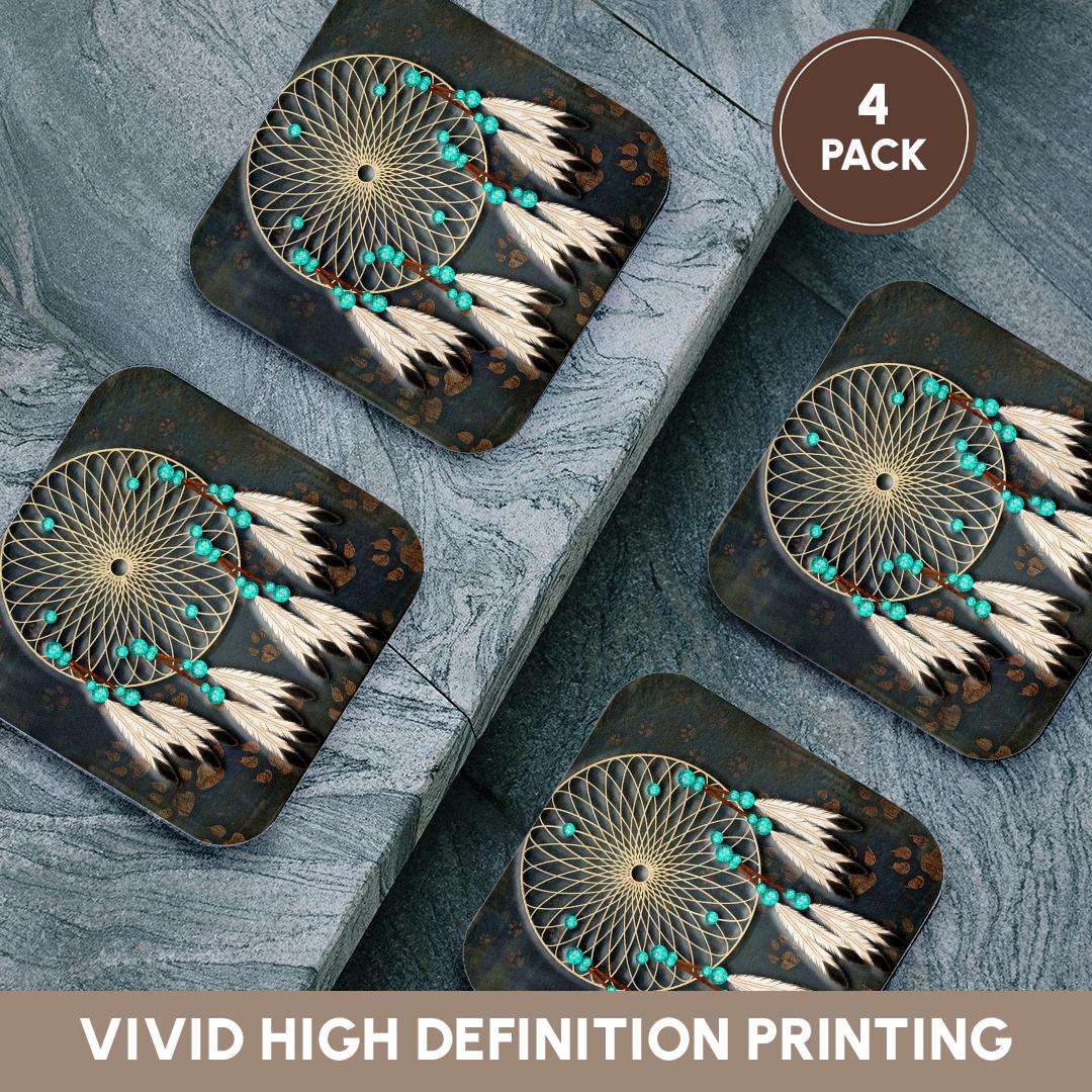 3dRose Spiritual Awakenings Native American - Designer One of A Kind Native American Art - Coasters (cst_108095)