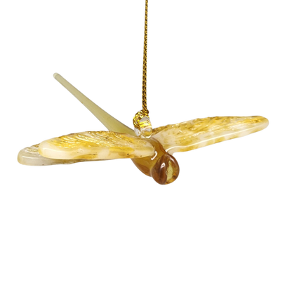 Egyptian Glass Dragonfly Ornament - Yellow